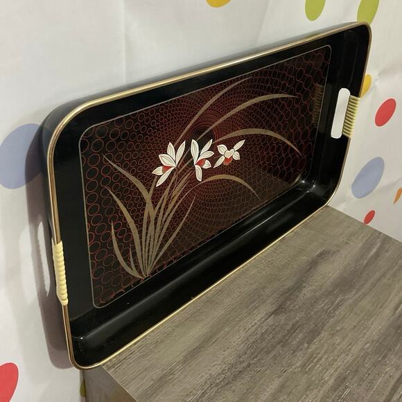Vintage Japan Laquered Tray 18.5” x 11.25” - Picture 4 of 16